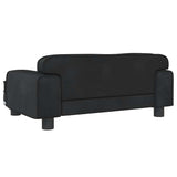 Kids Sofa Black 70x45x30 cm Velvet - 45-Degree Angle