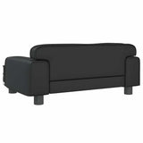 Kids Sofa Black 70x45x30 cm Faux Leather - 45-Degree Angle