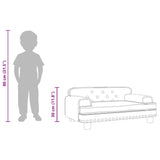 Kids Sofa Black 70x45x30 cm Faux Leather - Low Angle