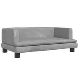 Kids Sofa Light Grey 80x45x30 cm Velvet