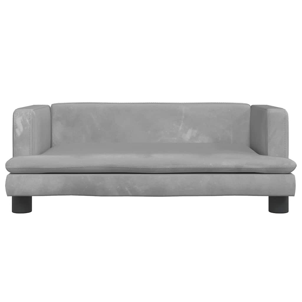 Kids Sofa Light Grey 80x45x30 cm Velvet