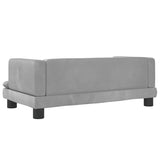 Kids Sofa Light Grey 80x45x30 cm Velvet - 45-Degree Angle