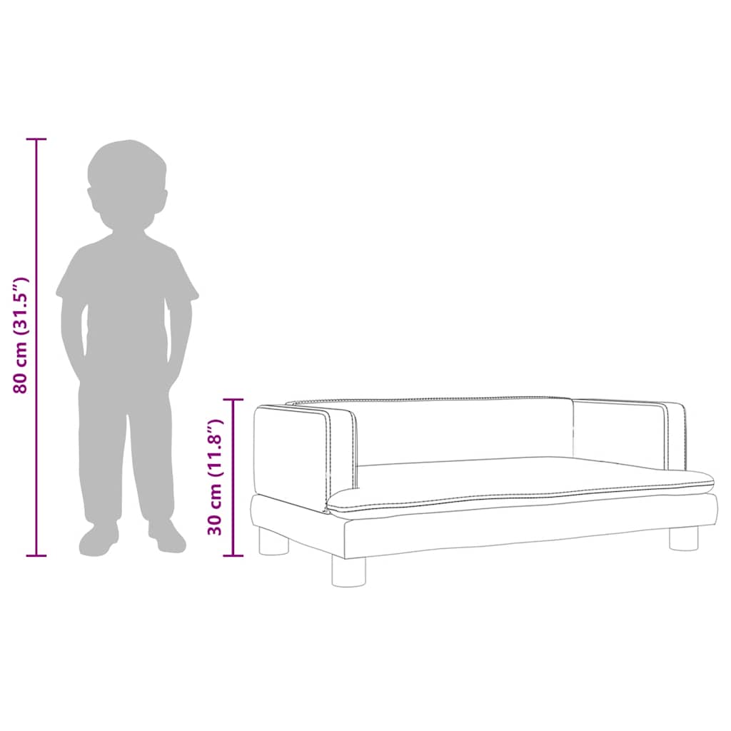 Kids Sofa Light Grey 80x45x30 cm Velvet