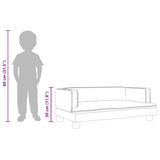 Kids Sofa Light Grey 80x45x30 cm Velvet - Low Angle