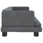 Kids Sofa Dark Grey 80x45x30 cm Velvet