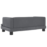 Kids Sofa Dark Grey 80x45x30 cm Velvet - 45-Degree Angle