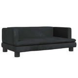 Kids Sofa Black 80x45x30 cm Velvet - Front View