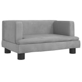 Kids Sofa Light Grey 60x40x30 cm Velvet