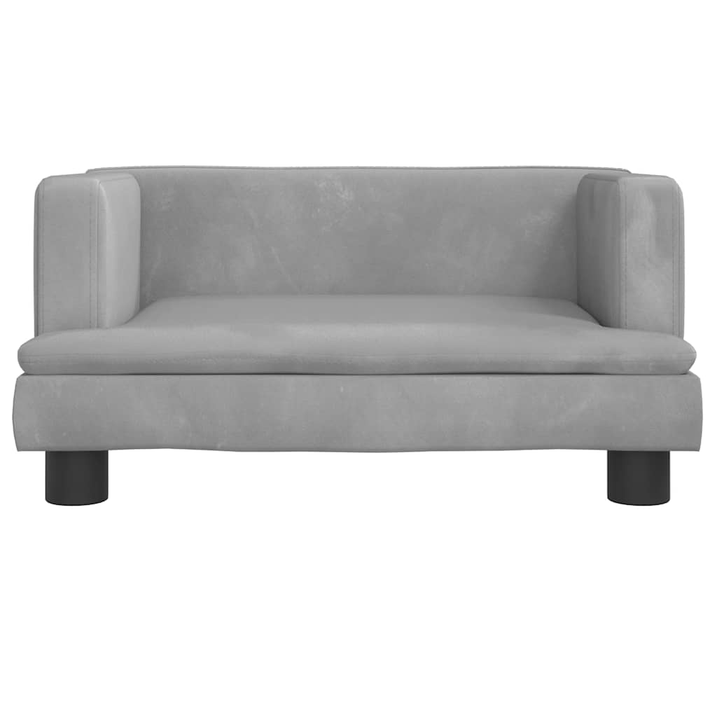 Kids Sofa Light Grey 60x40x30 cm Velvet