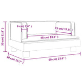 Kids Sofa Light Grey 60x40x30 cm Velvet