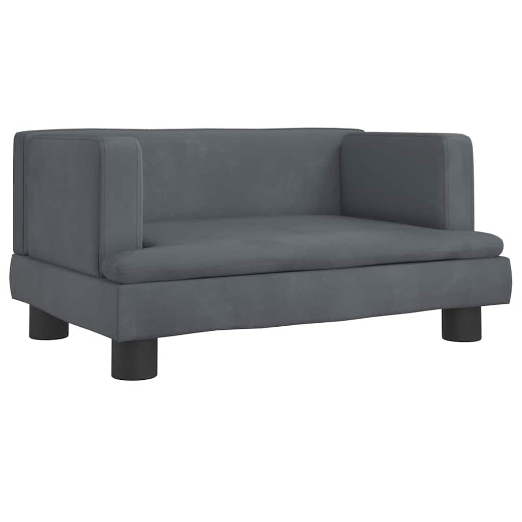 Kids Sofa Dark Grey 60x40x30 cm Velvet