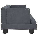Kids Sofa Dark Grey 60x40x30 cm Velvet - Top-Down View