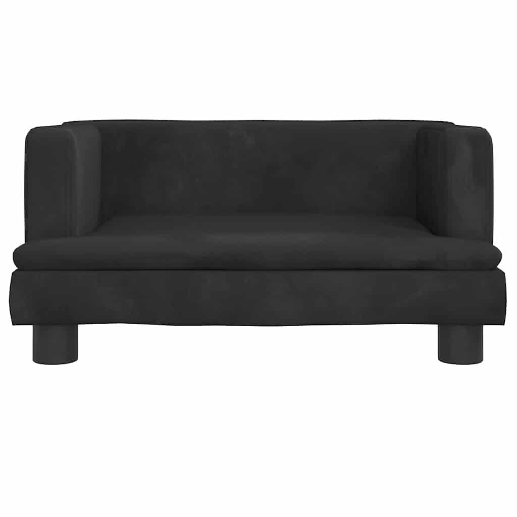 Kids Sofa Black 60x40x30 cm Velvet