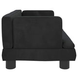 Kids Sofa Black 60x40x30 cm Velvet - Top-Down View