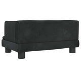 Kids Sofa Black 60x40x30 cm Velvet - 45-Degree Angle