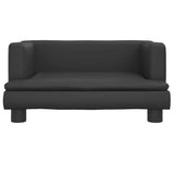 Kids Sofa Black 60x40x30 cm Faux Leather - Side View
