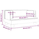 Kids Sofa Black 60x40x30 cm Faux Leather - Close-Up Angle