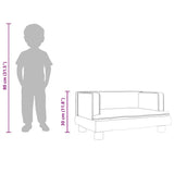 Kids Sofa Black 60x40x30 cm Faux Leather - Low Angle