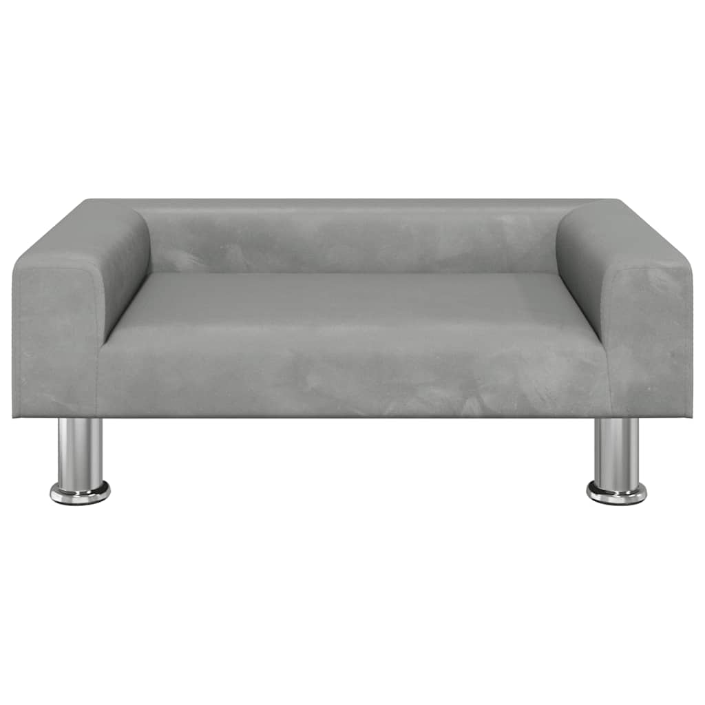 Kids Sofa Light Grey 70x45x26.5 cm Velvet