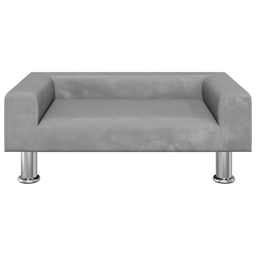 Kids Sofa Light Grey 70x45x26.5 cm Velvet