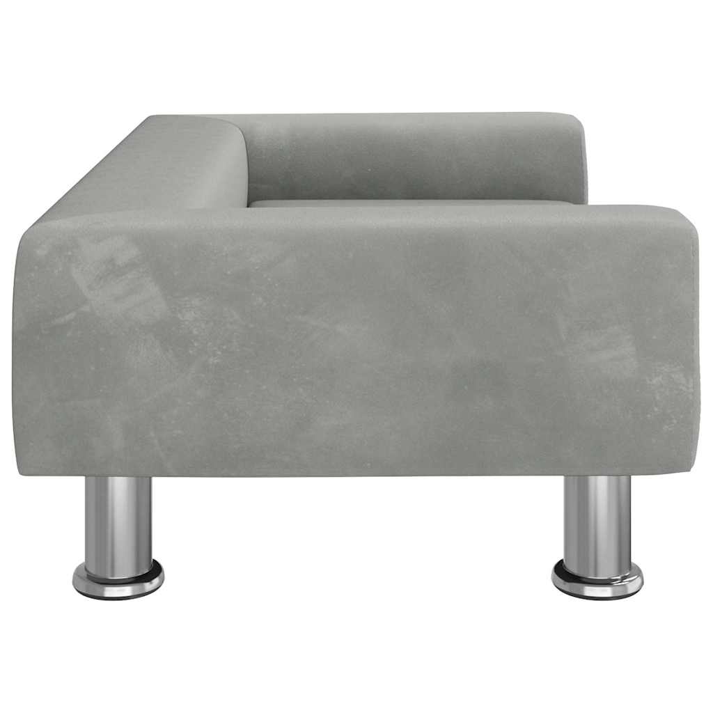 Kids Sofa Light Grey 70x45x26.5 cm Velvet
