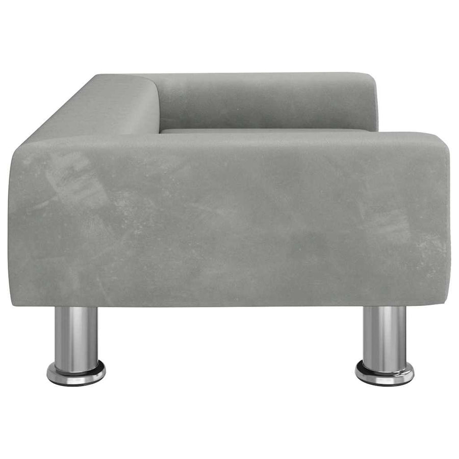 Kids Sofa Light Grey 70x45x26.5 cm Velvet