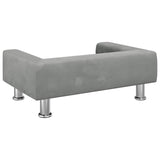 Kids Sofa Light Grey 70x45x26.5 cm Velvet