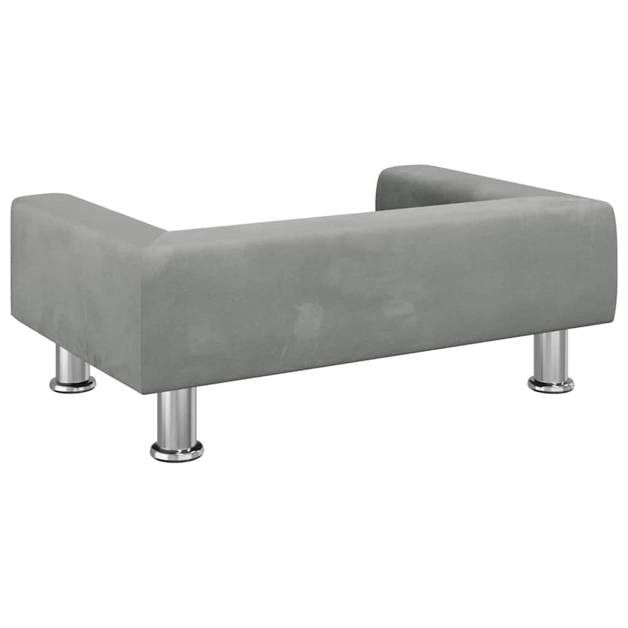 Kids Sofa Light Grey 70x45x26.5 cm Velvet