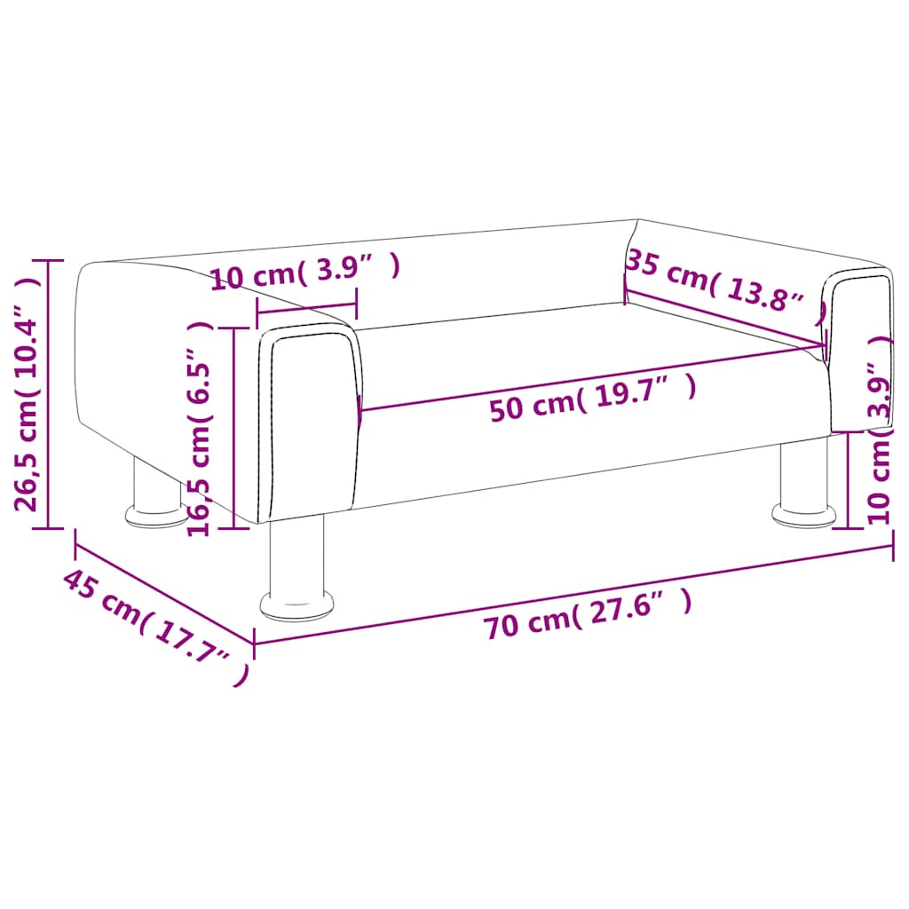 Kids Sofa Light Grey 70x45x26.5 cm Velvet