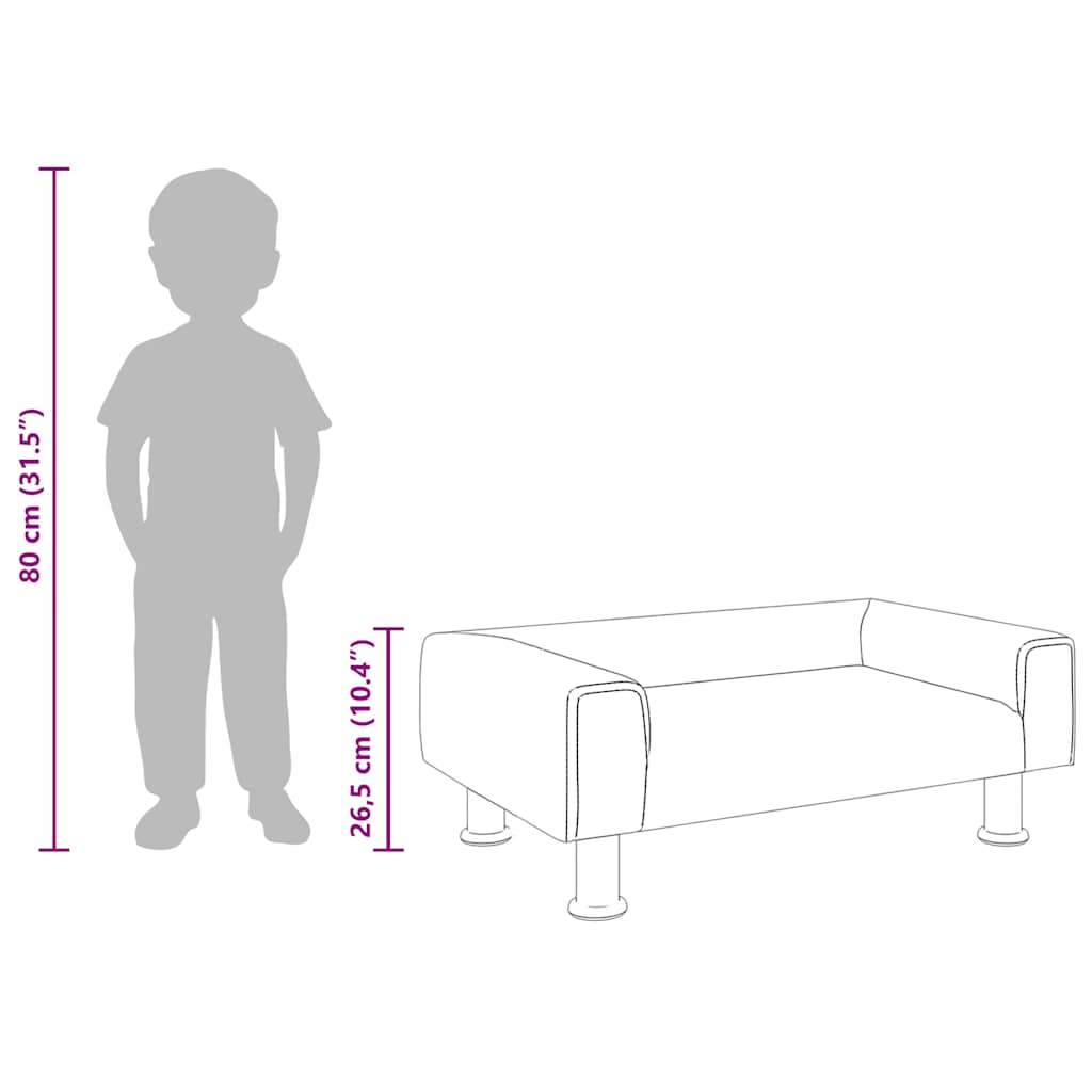 Kids Sofa Light Grey 70x45x26.5 cm Velvet