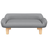 Kids Sofa Light Grey 70x40x24 cm Fabric - Side View