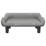 Kids Sofa Light Grey 70x40x24 cm Velvet - Side View