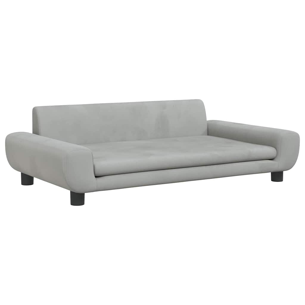 Kids Sofa Light Grey 100x54x33 cm Velvet