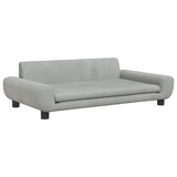 Kids Sofa Light Grey 100x54x33 cm Velvet - Front View