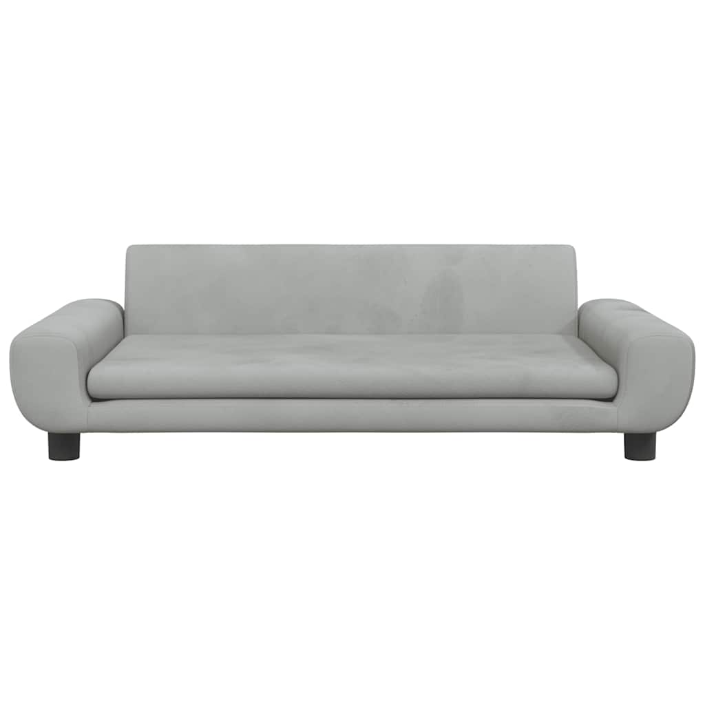 Kids Sofa Light Grey 100x54x33 cm Velvet