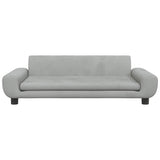 Kids Sofa Light Grey 100x54x33 cm Velvet - Side View