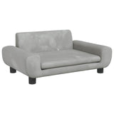 Kids Sofa Light Grey 70x45x33 cm Velvet - Front View