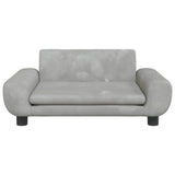 Kids Sofa Light Grey 70x45x33 cm Velvet - Side View