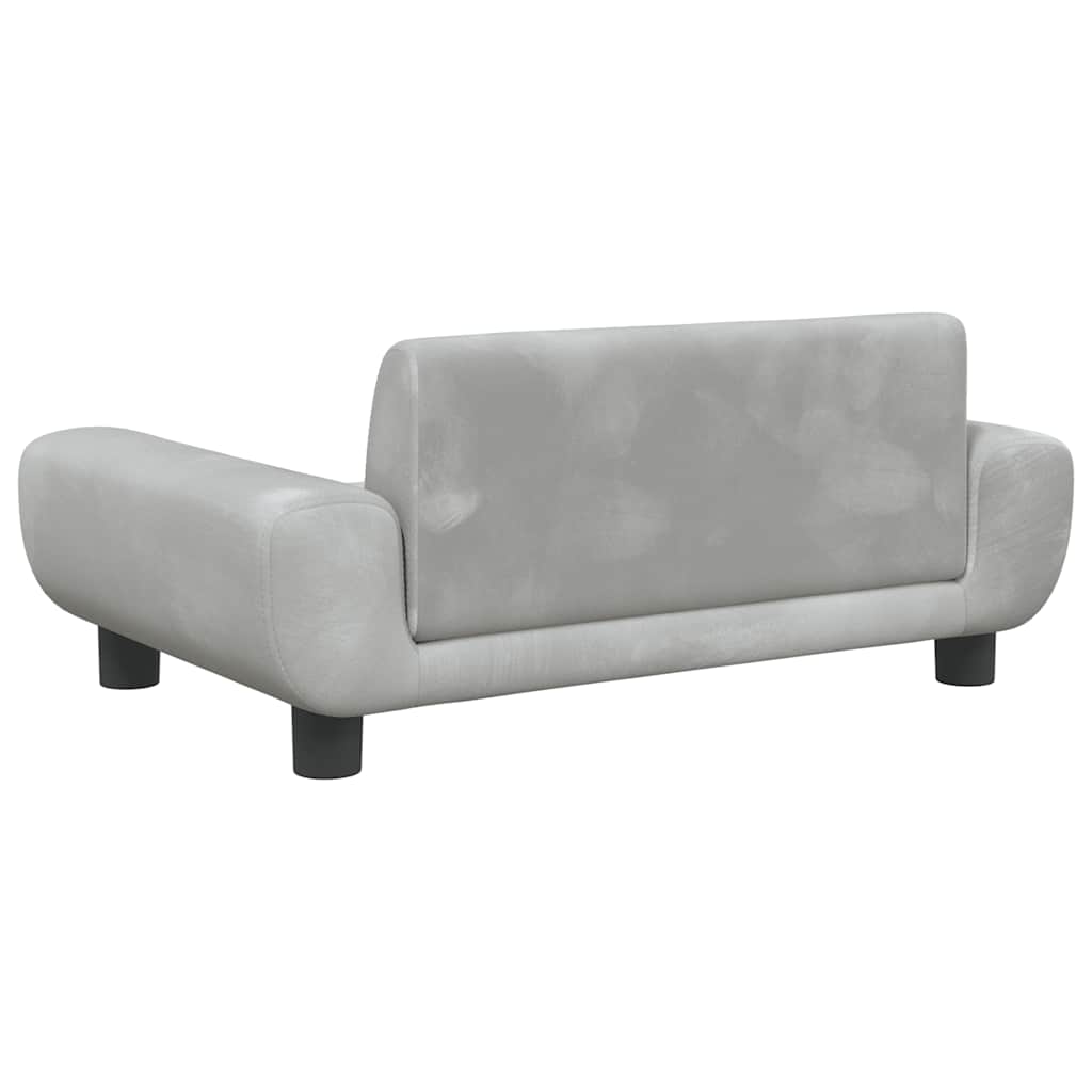 Kids Sofa Light Grey 70x45x33 cm Velvet