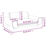 Kids Sofa Light Grey 70x45x33 cm Velvet