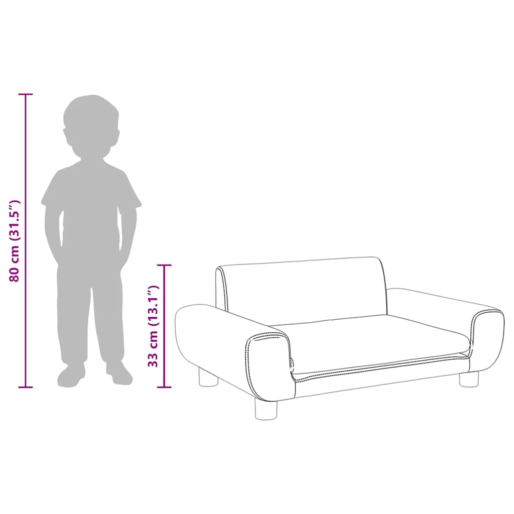 Kids Sofa Light Grey 70x45x33 cm Velvet