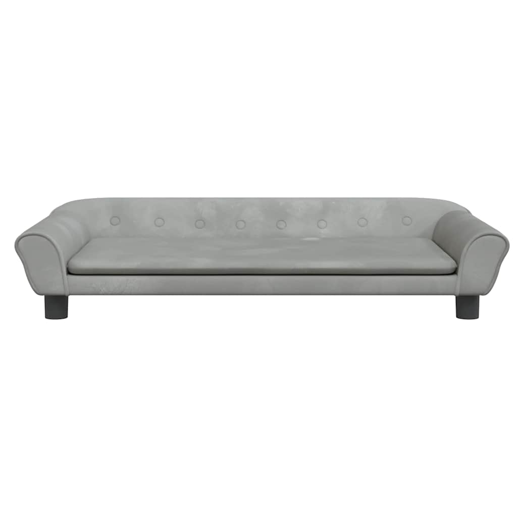 Kids Sofa Light Grey 100x50x26 cm Velvet