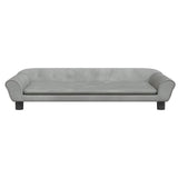 Kids Sofa Light Grey 100x50x26 cm Velvet - Side View