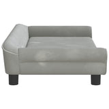 Kids Sofa Light Grey 100x50x26 cm Velvet