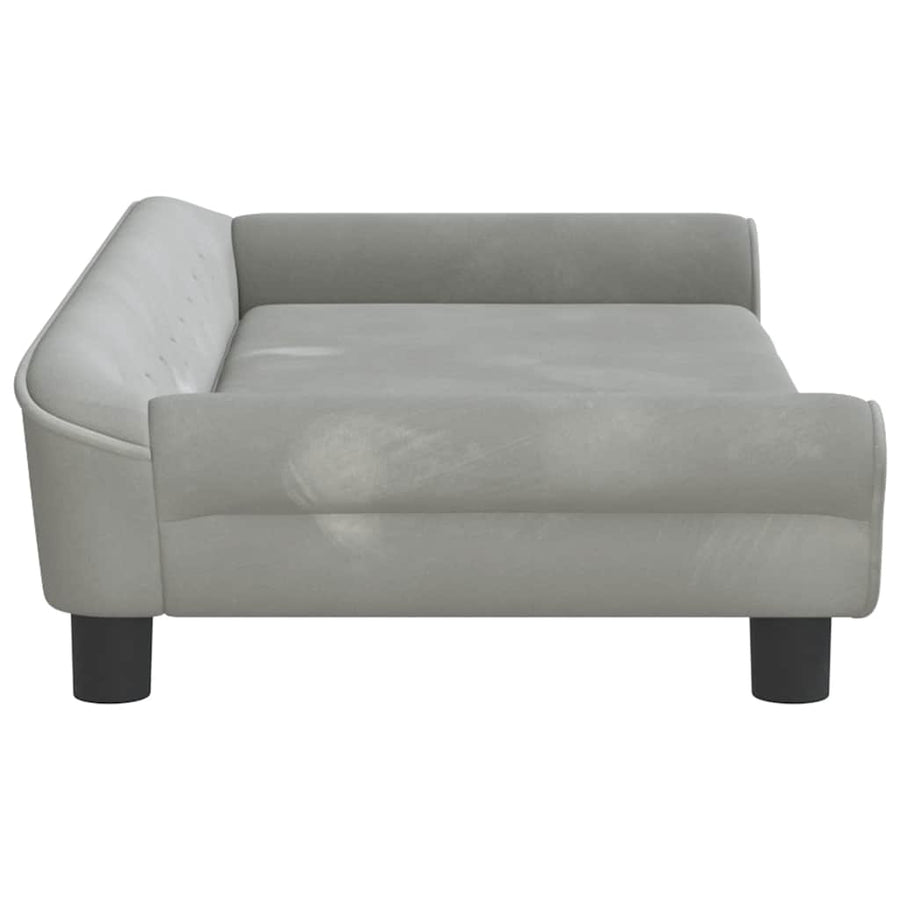 Kids Sofa Light Grey 100x50x26 cm Velvet