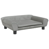 Kids Sofa Light Grey 70x45x26 cm Velvet - Front View