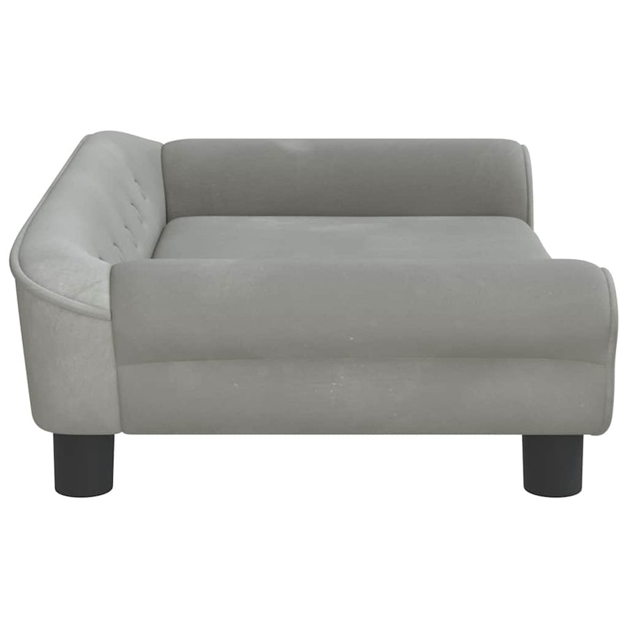 Kids Sofa Light Grey 70x45x26 cm Velvet
