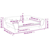 Kids Sofa Light Grey 70x45x26 cm Velvet - Close-Up Angle