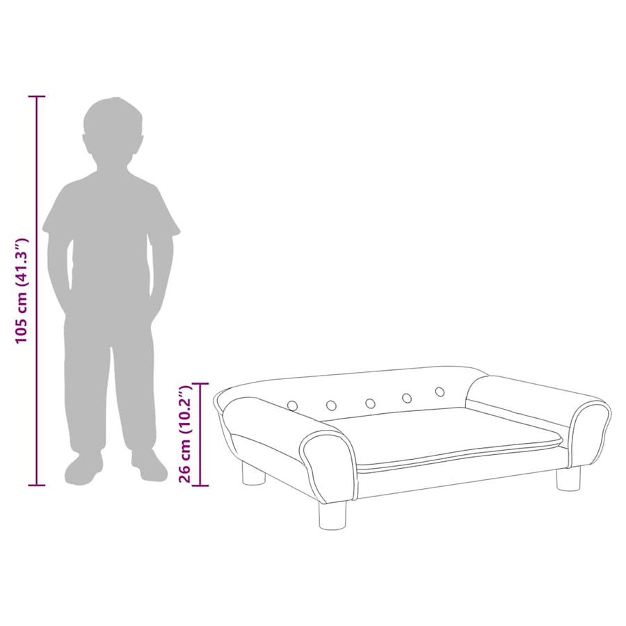 Kids Sofa Light Grey 70x45x26 cm Velvet