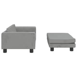 Kids Sofa with Footstool Light Grey 100x50x30 cm Velvet - Top-Down View